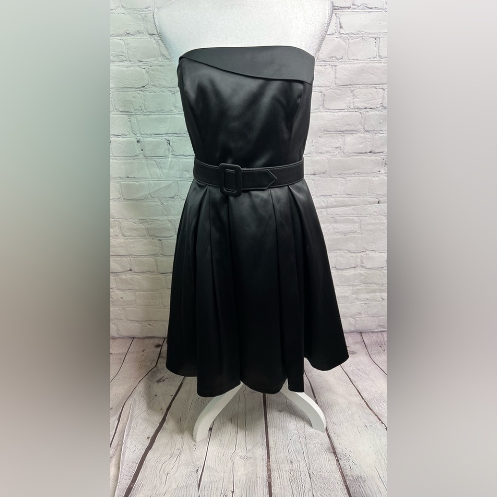 WHBM Black Strapless Cocktail Dress 6